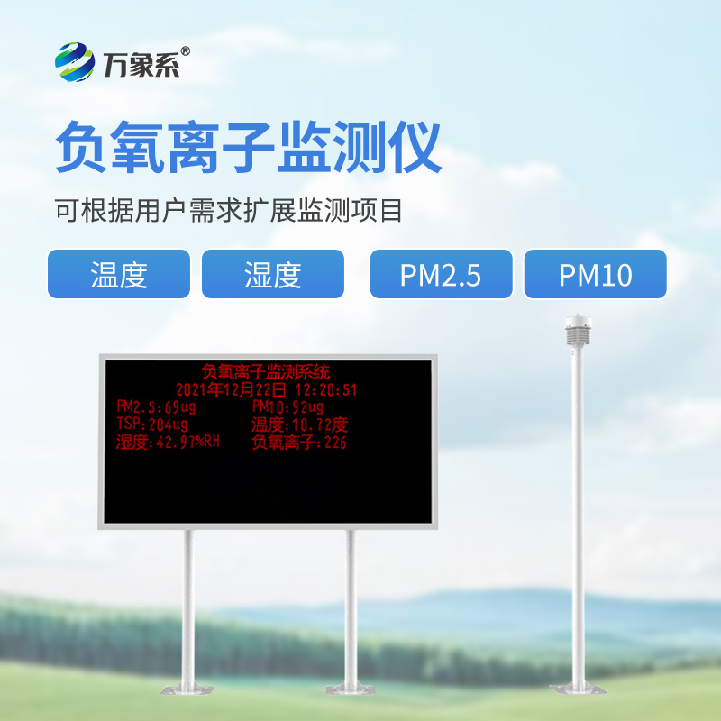 How does the negative ion monitoring system in scenic spots record the freshness per cubic centimeter?